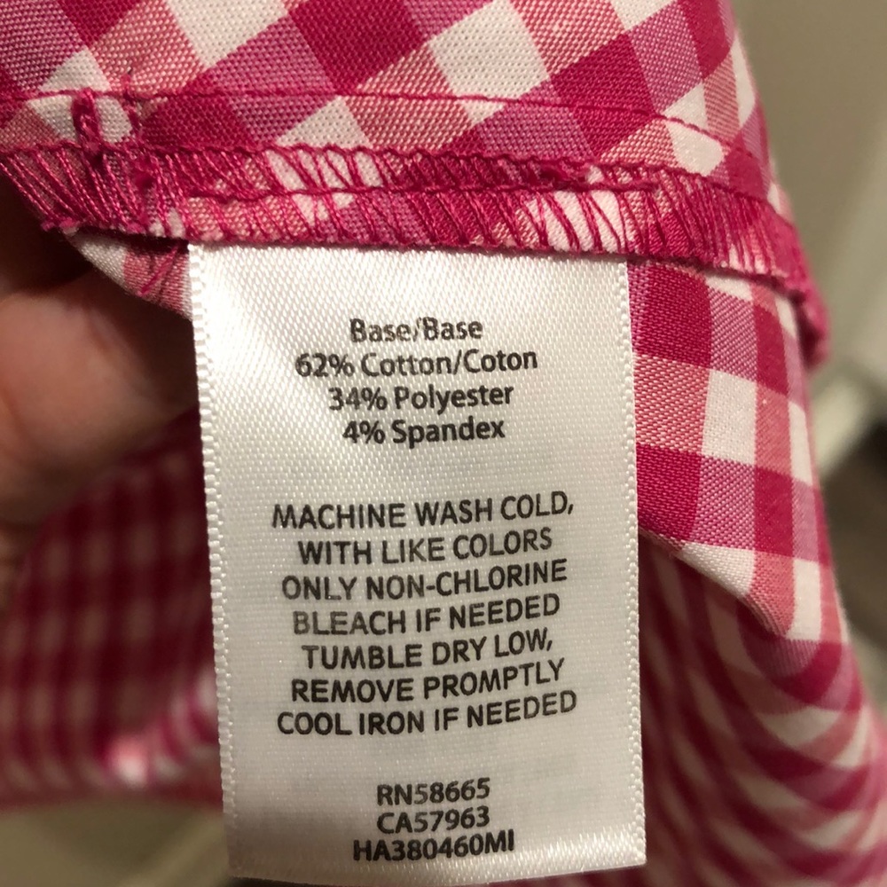 🎀NWOT Halogen Wrap Pink Gingham Shirt-XS 🎀 - Picture 6 of 6